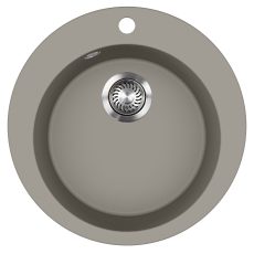 EVIDO Tondo kerek gránit mosogató, 505 mm, platina