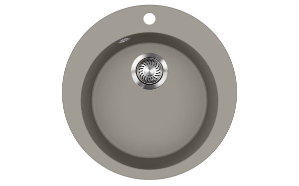 EVIDO Tondo kerek gránit mosogató, 505 mm, platina