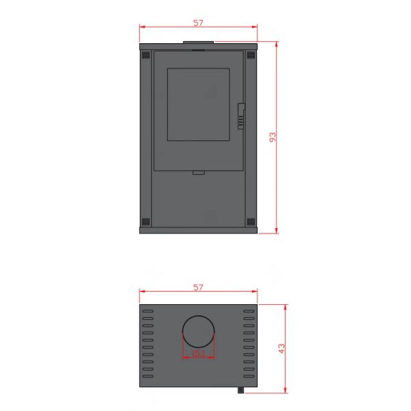 Flores vízteres szilárd tüzelésű kályha 15 kw - Image 3