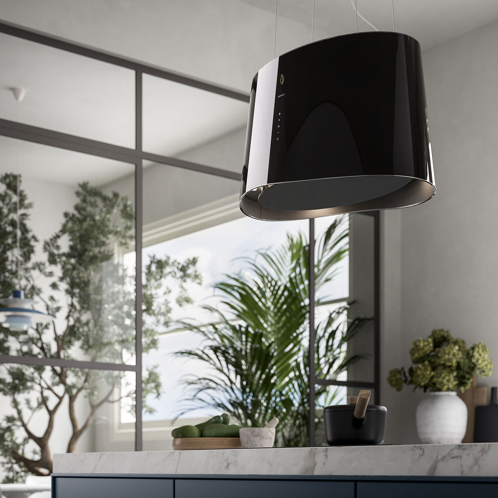 Falmec MARE E.ion 66 cm függesztett légtisztító, fekete üveg - Image 3