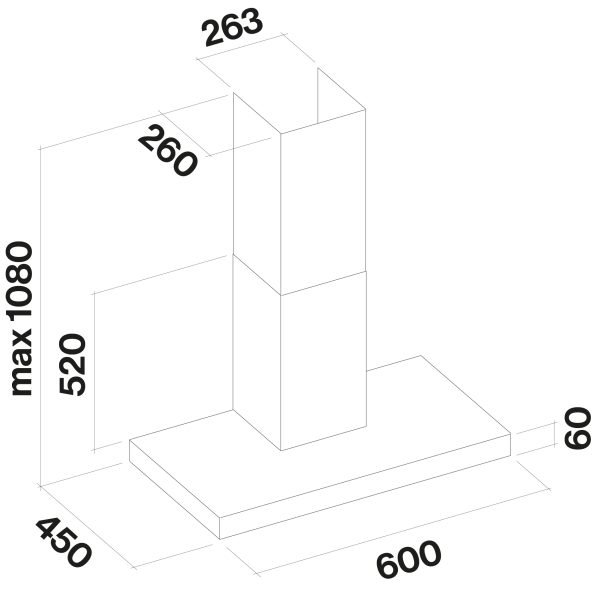 Falmec MERCURIO EVO 60 cm fali páraelszívó, fekete - Image 6