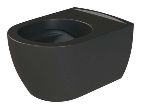 CeraStyle CITY fali WC - MATT FEKETE - BEÉPÍTETT bidé funkcióval - perem nélküli - mély öblítés - Image 2