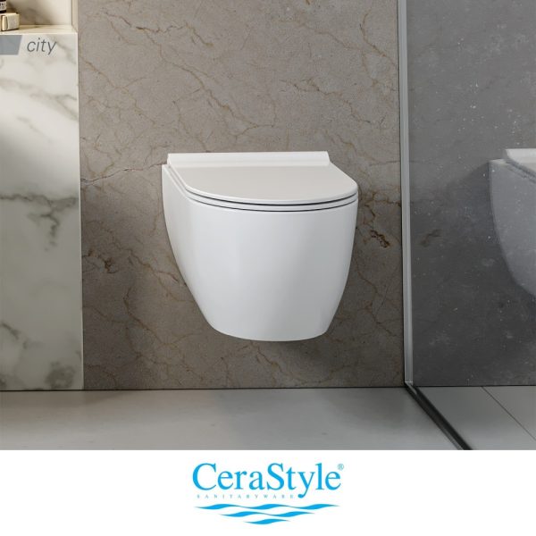 CeraStyle CITY fali WC - MATT FEHÉR - rimless - perem nélküli - rejtett szerelésű - mély öblítés - Image 2