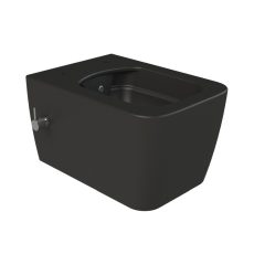 CeraStyle HERA fali WC - MATT FEKETE - BEÉPÍTETT bidé funkcióval - perem nélküli - mély öblítés - HC01706PH05