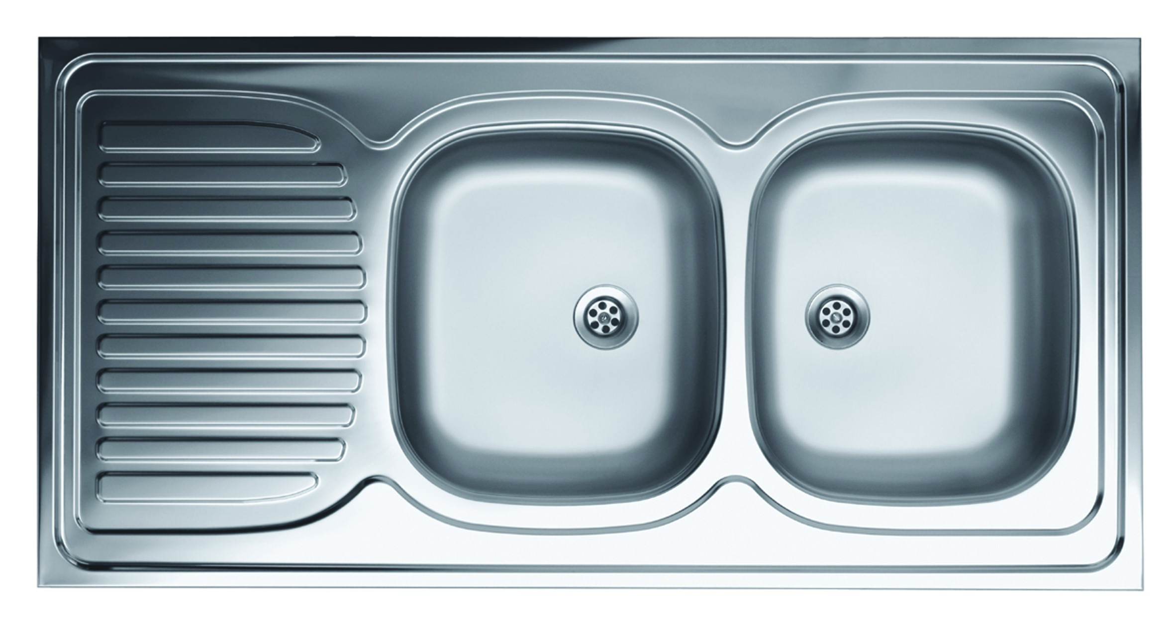 Livinox N-134BK teletetős rozsdamenetes kétmedencés csepptálcás mosogató (balos medence) 120 x 60 cm - Image 2