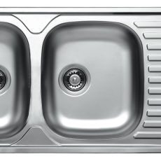 Livinox CLASSIC EC-138K kétmedencés csepptálcás rozsdamentes mosogató 1160 x 500 x 150 mm