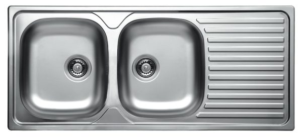 Livinox CLASSIC EC-138K kétmedencés csepptálcás rozsdamentes mosogató 1160 x 500 x 150 mm