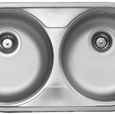 Livinox RONDO EC-139DK kétkörtálas, szövetmintás, rozsdamentes mosogató 830 x 435 x 150 mm
