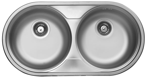 Livinox RONDO EC-139DK kétkörtálas, szövetmintás, rozsdamentes mosogató 830 x 435 x 150 mm