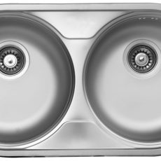 Livinox RONDO EC-139K kétkörtálas, rozsdamentes mosogató 830 x 435 x 150 mm