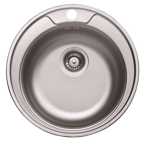 Livinox RONDO EC-145K rozsdamentes egymedencés kör mosogató Ø490 mm