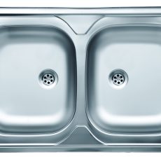 Livinox N-114K kétmedencés teletetős rozsdamentes mosogató 800 x 500 x 130 mm
