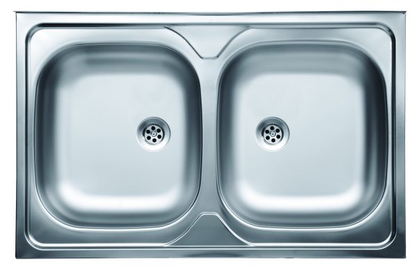 Livinox N-114K kétmedencés teletetős rozsdamentes mosogató 800 x 500 x 130 mm