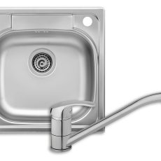 Livinox TRITON N-309JKSET egymedencés rozsdamentes mosogató, jobboldali csaplyukkal 480 x 480 x 150 mm, EVIDO SMART csapteleppel