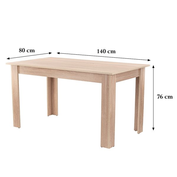 Yorki Standard étkezőasztal 140x80 cm sonoma tölgy - Image 4