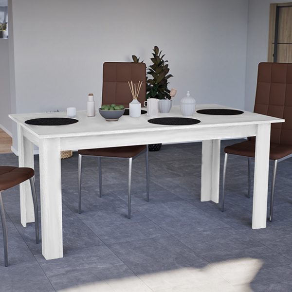 Yorki Standard étkezőasztal 160x90 cm fehér - Image 3