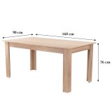 Yorki Standard étkezőasztal 160x90 cm sonoma tölgy - Image 4