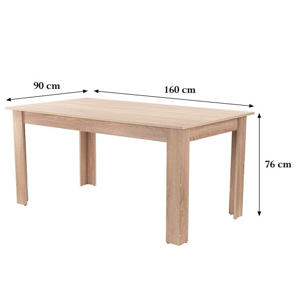 Yorki Standard étkezőasztal 160x90 cm sonoma tölgy - Image 4