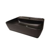 CeraStyle ONE - PULTRA ültethető - Top Counter- porcelán mosdó - MATT FEKETE - csaplyukas - 55 x45cm - Image 4