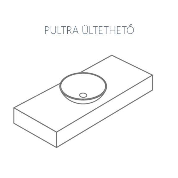 CeraStyle OLIVE - PULTRA ültethető - Top Counter - porcelán mosdó - MATT SZÜRKE - 75 x 38 cm - Image 4