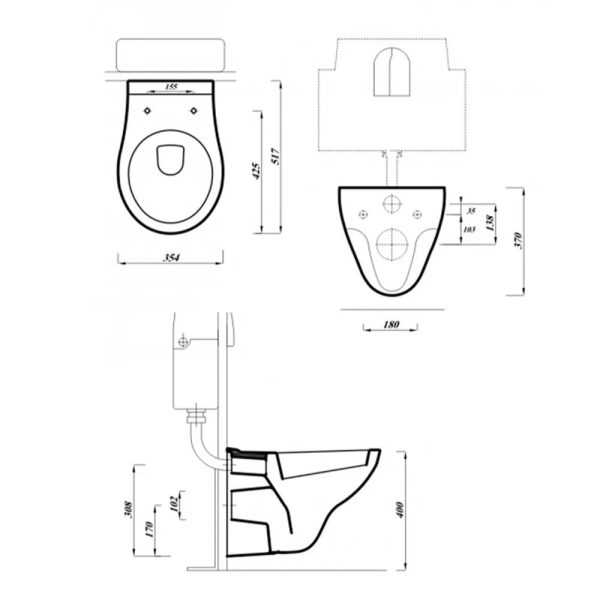 Roya Sydney 82CHR falba építhető WC tartály szett - Image 4