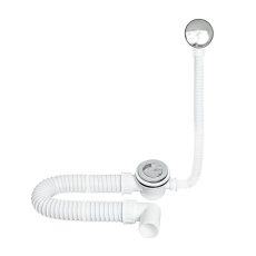 TEXO kádszifon - KRÓM - Klikk - klak leeresztővel - flexibilis csővel - Ø 5/4" x 0,5 m x Ø 40 mm