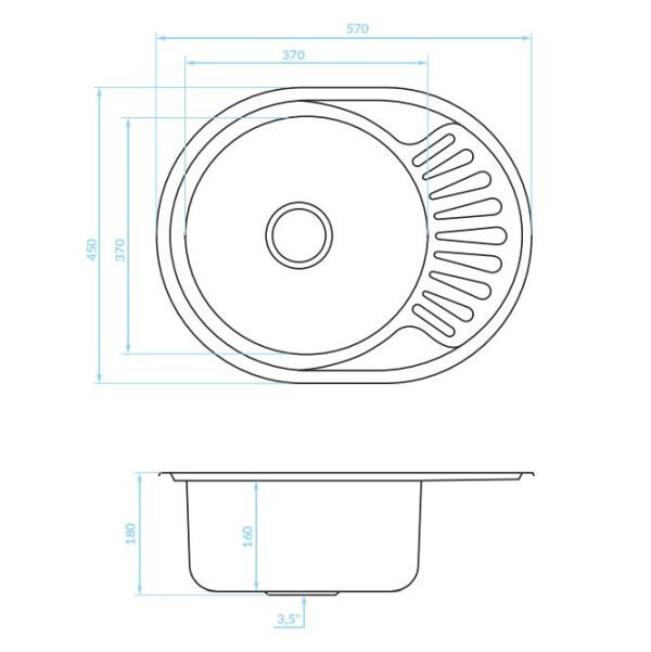 LAVEO NORMAL MINI inox csepptálcás mosogató szifonnal - Image 2