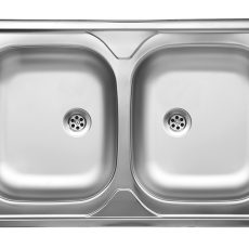 LAVEO LON 50 teletetős kétmedencés inox mosogató szifonnal K.