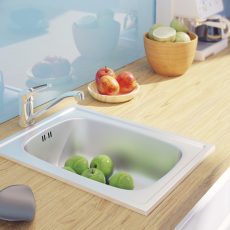 LAVEO MINI 1M inox mosogató szifonnal