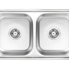 LAVEO STANDARD kétmedencés inox mosogató szifonnal K.