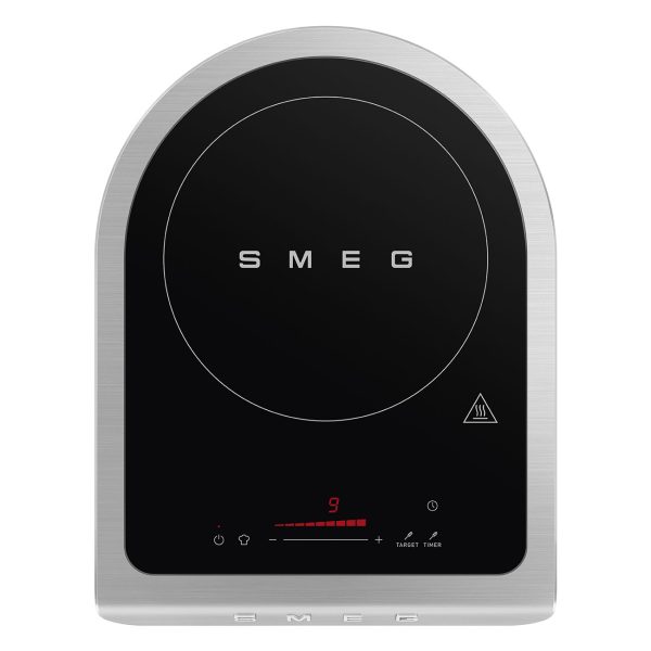 SMEG HORDOZHATÓ INDUKCIÓS FŐZŐLAP, retro, hőmérő szondával, matt fekete