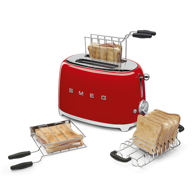 SMEG KENYÉRPIRÍTÓ, retro, 2 szeletes, piros - Image 4