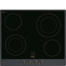 SMEG KERÁMIA FŐZŐLAP, Colonial design, 60 cm, 4 főzőzóna, antracit