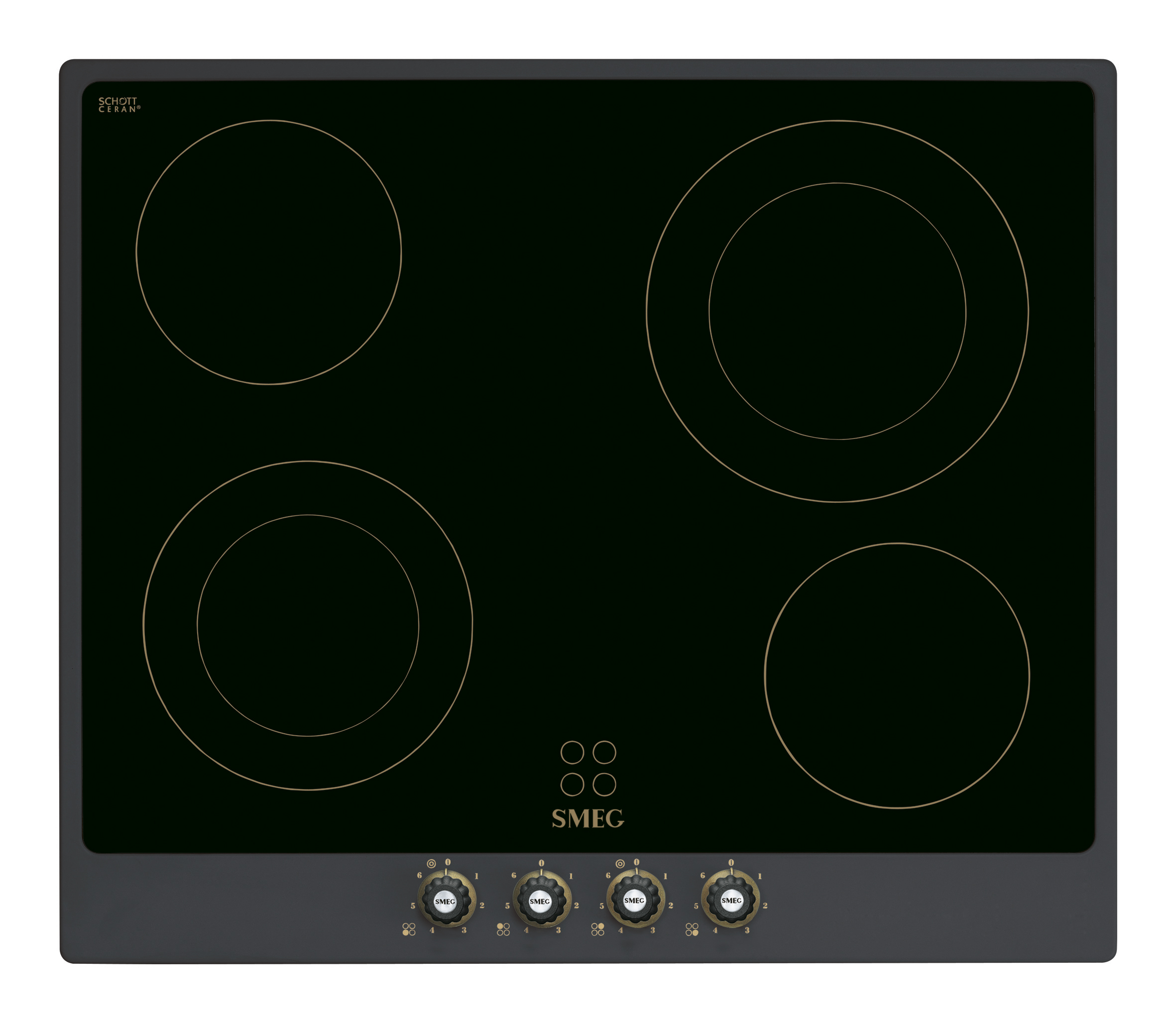 SMEG KERÁMIA FŐZŐLAP, Colonial design, 60 cm, 4 főzőzóna, antracit - P864AO - Image 2