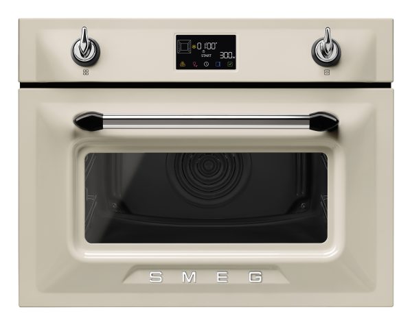 SMEG KOMPAKT KOMBINÁLT MIKROHULLÁMÚ SÜTŐ, Victoria design, Galileo, 45 cm, ES LCD, bézs