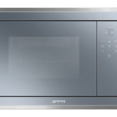 SMEG MIKROHULLÁMÚ SÜTŐ,Selezione,beépíthető,20 liter,5 funkció,TFT kij,full touch,forgótányér,ezüst üveg