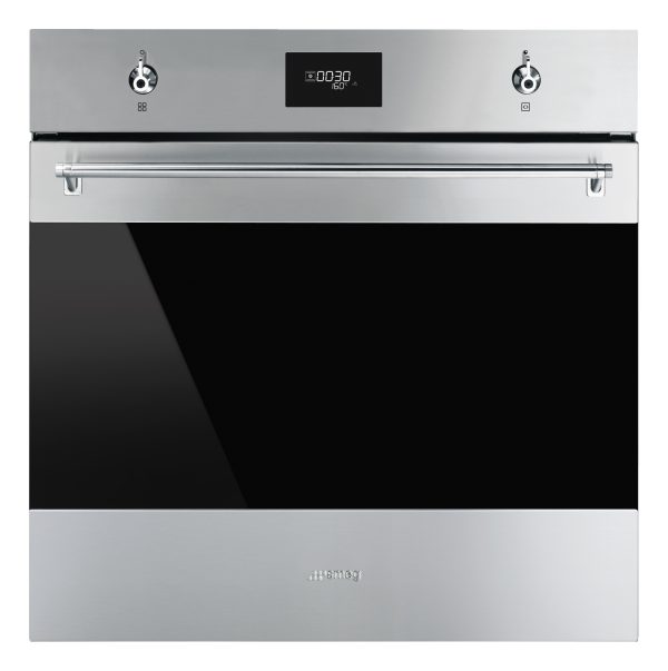 SMEG PIROLITIKUS HŐLÉGKEVERÉSES SÜTŐ, Classica design, 60 cm, CS LCD, inox