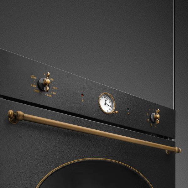 SMEG PIROLITIKUS HŐLÉGKEVERÉSES SÜTŐ, Colonial design, 60 cm, analóg, antracit - Image 5