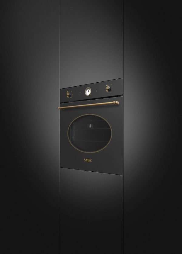 SMEG PIROLITIKUS HŐLÉGKEVERÉSES SÜTŐ, Colonial design, 60 cm, analóg, antracit - Image 2