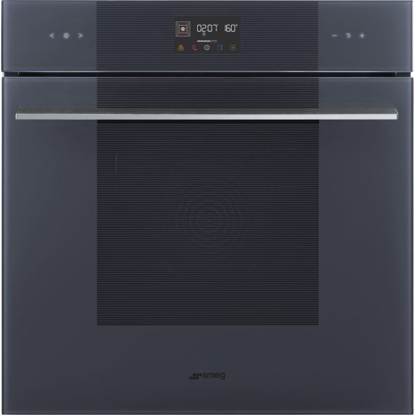 SMEG PIROLITIKUS HŐLÉGKEVERÉSES SÜTŐ, Linea design, Galileo, 60 cm, ES LCD, neptune szürke üveg