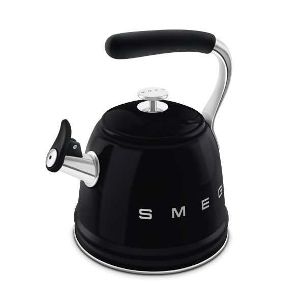 SMEG VÍZFORRALÓ TEÁSKANNA, retro, síppal, fekete