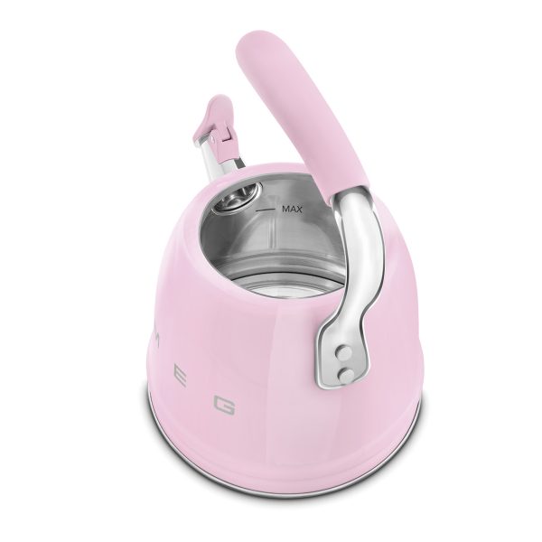 SMEG VÍZFORRALÓ TEÁSKANNA, retro, síppal, rózsaszín - Image 2