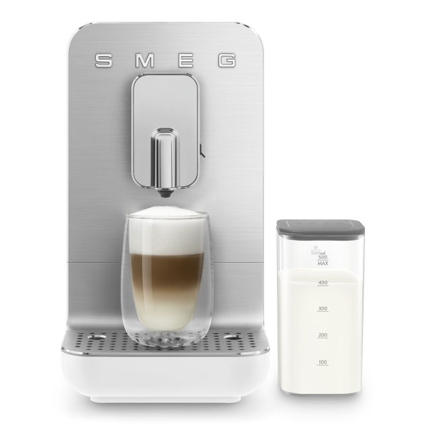 SMEG AUTOMATA KÁVÉFŐZŐ, retro, tejhabosító funkció, cappuccino/latte macchiato funkció, matt fehér - Image 5