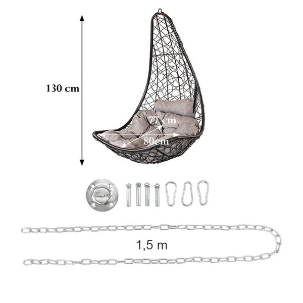 Natal Easy kerti függőfotel fehér rögzítő készlettel - Image 3