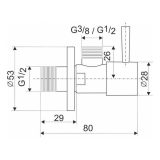 ZOCZ 1/2x1/2 kerek sarokszelep fekete - Image 2