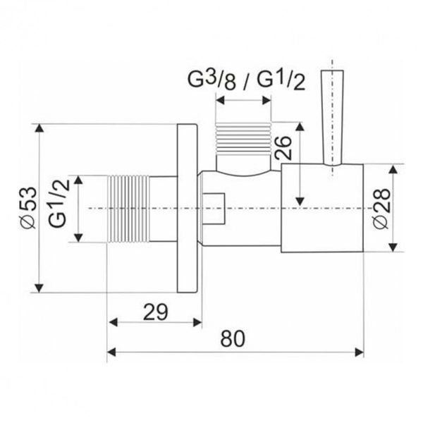 ZOCZ 1/2x1/2 kerek sarokszelep fekete - Image 2