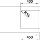 Blanco ANDANO 400-IF rozsdamentes egymedencés mosogató 44 x 44 x 19 cm InFino® szűrőkosár – 522957 - Image 4