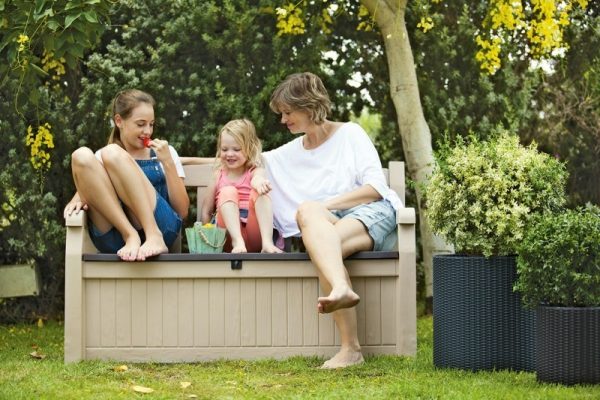 Keter Eden Garden Bench 265L kerti pad, bézs - Image 4