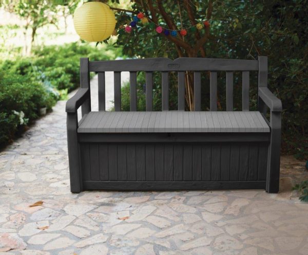 Keter Eden Garden Bench 265L kerti pad, szürke - Image 2