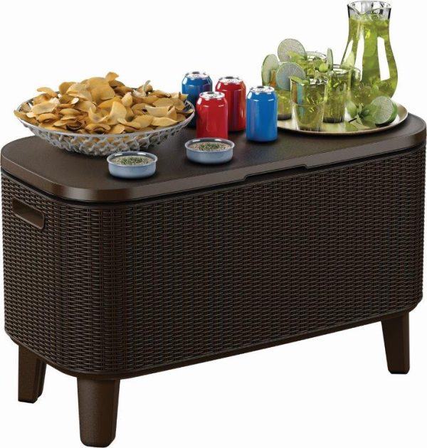 Keter Bevy Bar Cool kerti asztal, barna rattan - Image 3